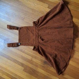 Brown corduroy pinafore dress